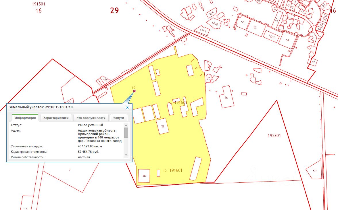 Кадастровая карта рикасиха