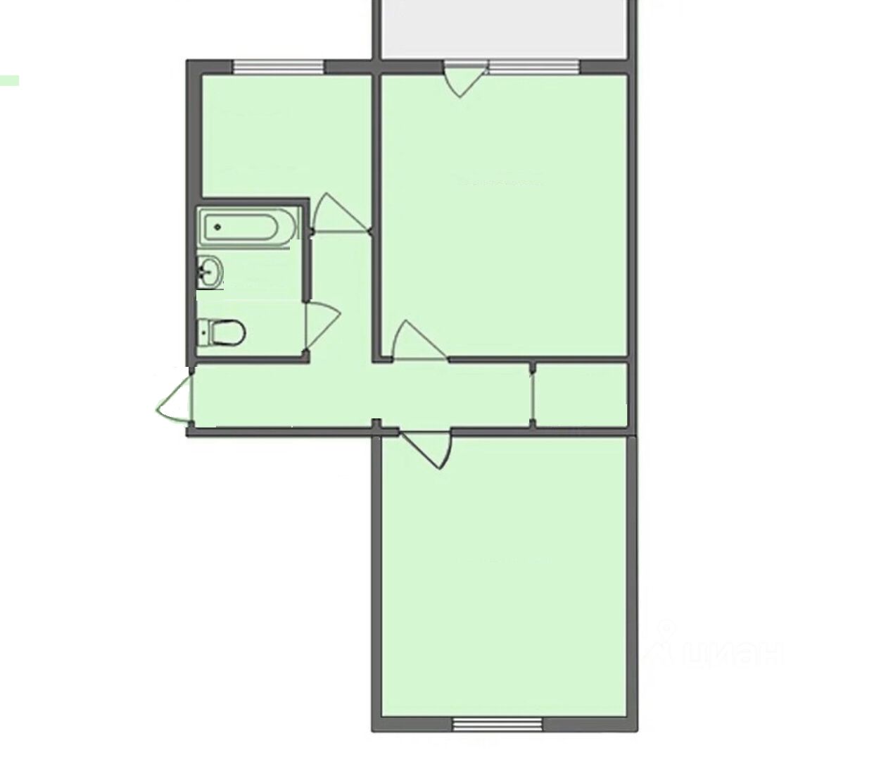 Брежневка 2 комнатная планировка изолированные комнаты