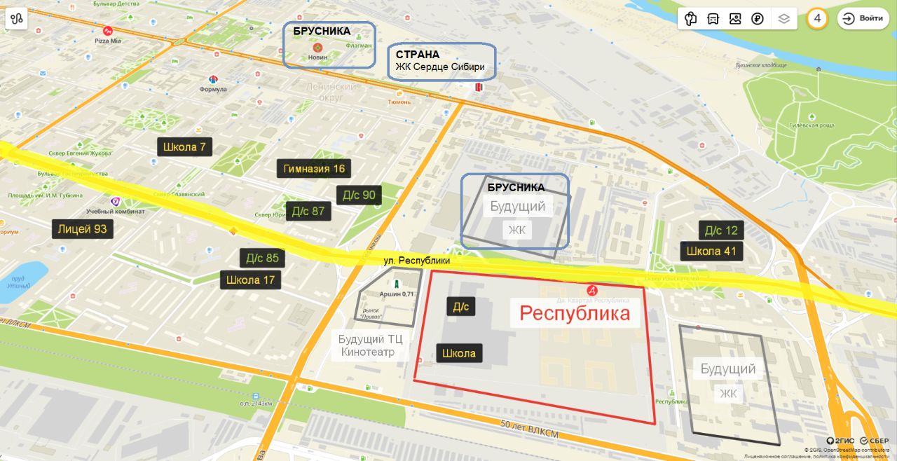 Объявление № 74477632 - продажа двухкомнатной квартиры в новостройке в Тюмени, Л