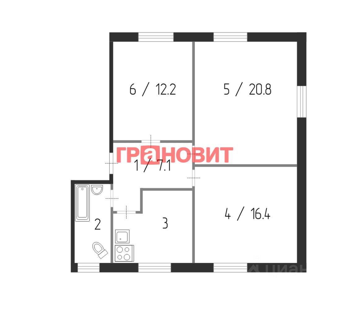 Купить трехкомнатную квартиру на улице Флотская в Новосибирске, 3  объявления о продаже жилой недвижимости по цене от 3,4 млн ₽ на N1.