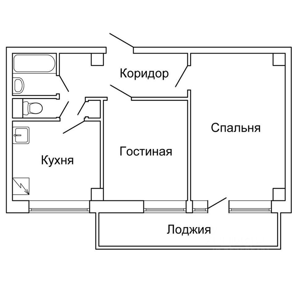 Планировка квартиры с 2 лоджиями