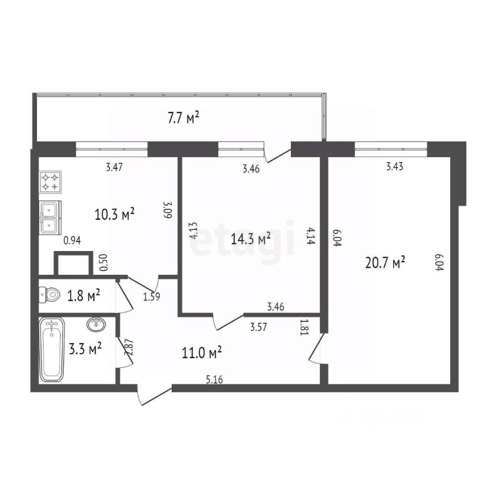 Продам 2-к, Шуваловский проспект, 74 корп. 2