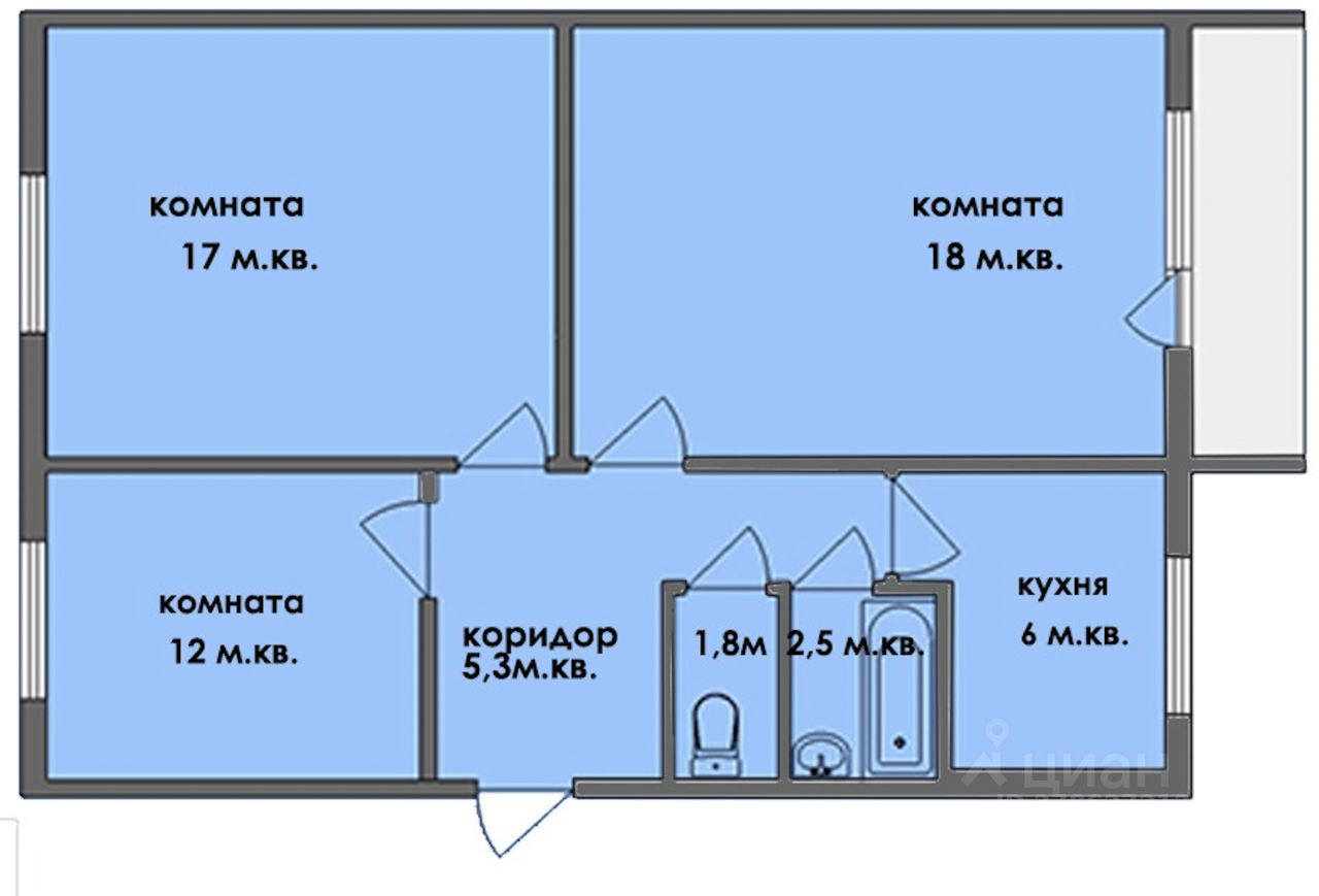 4-Х комнатная брежневка планировка