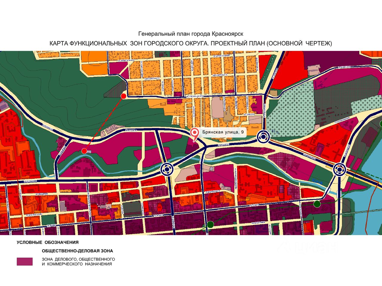 Карта красноярска улица брянская