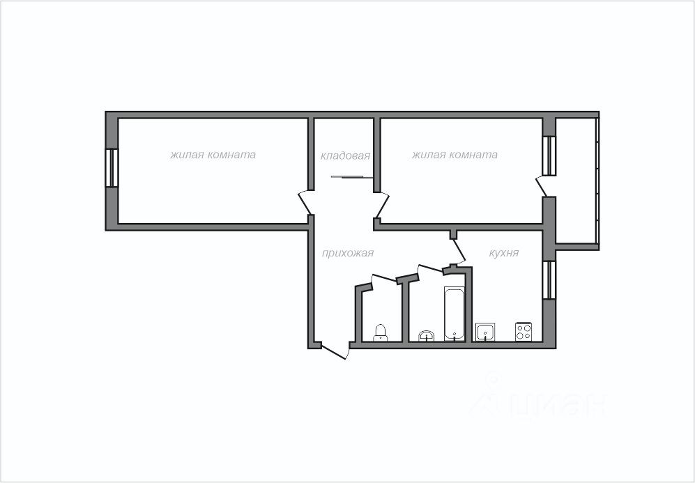 Купить квартиру в верхней пышме 2х. Схема двухкомнатной квартиры на Огнеупорщиков 8 верхняя Пышма.