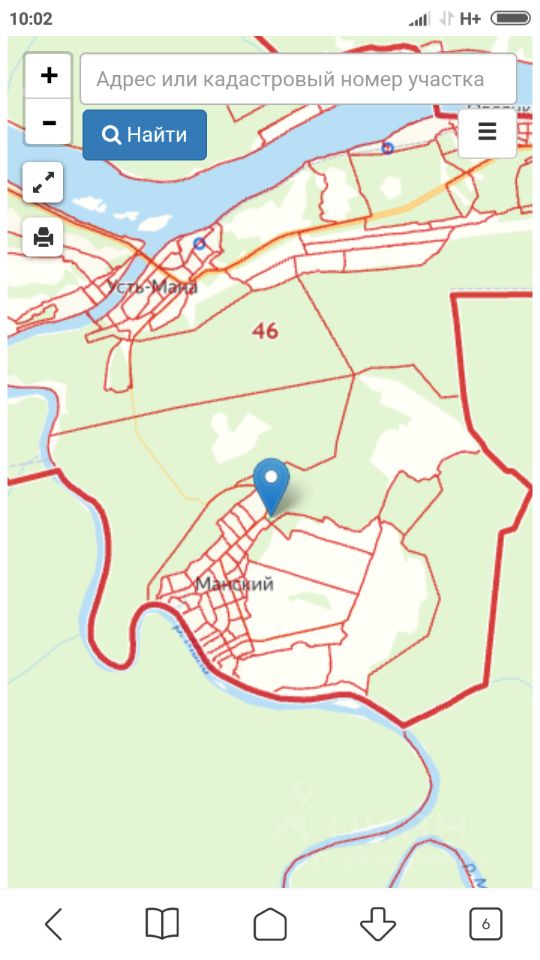 Публичная кадастровая карта манского района