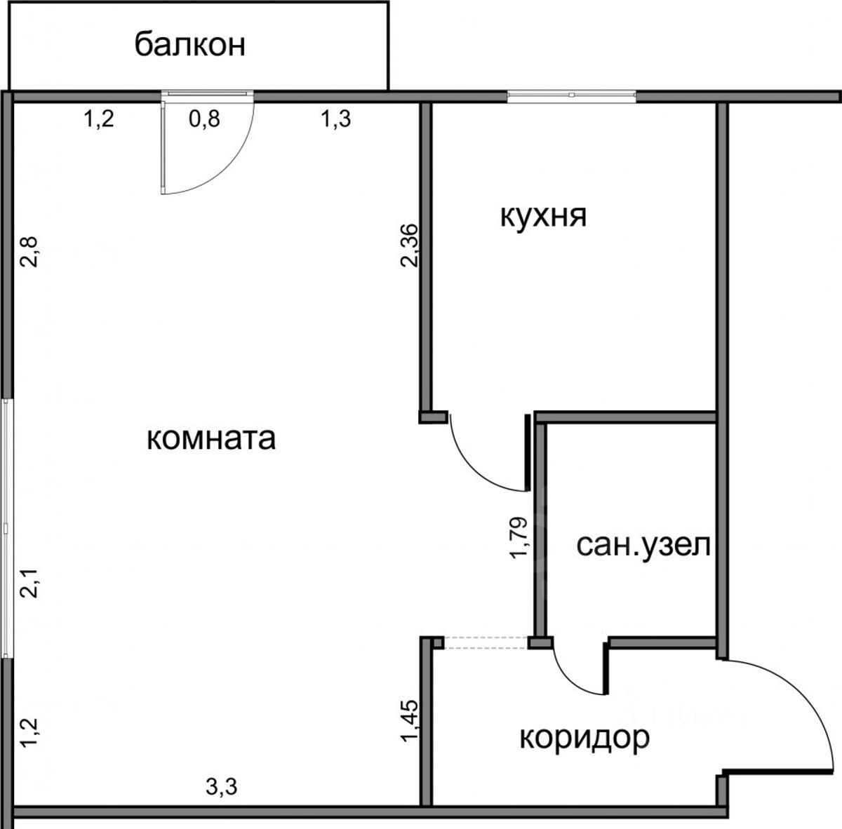 Планировка хрущевки 1 комната