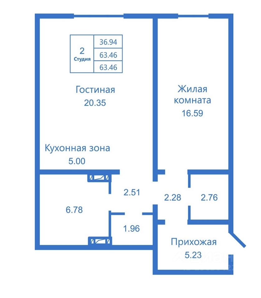 Новосибирск циан 2 комнатные