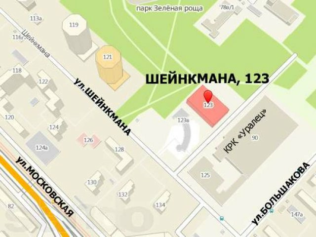 Карта екатеринбург шейнкмана 75