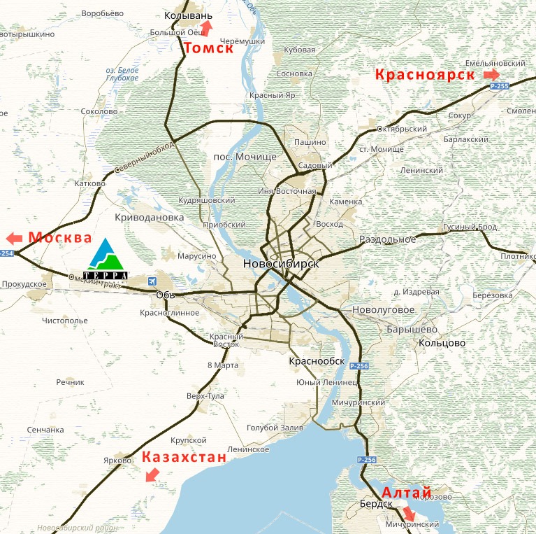 Карта города оби новосибирская область