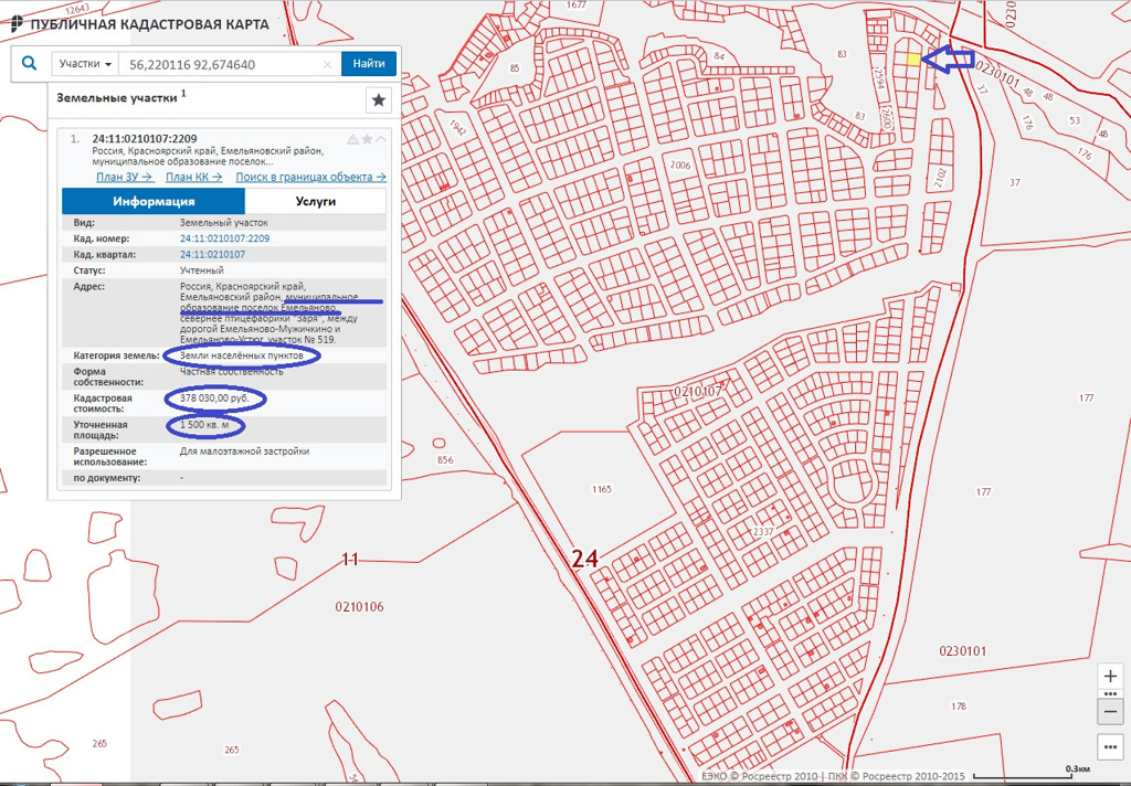 Публичная кадастровая карта красноярск емельяновский район