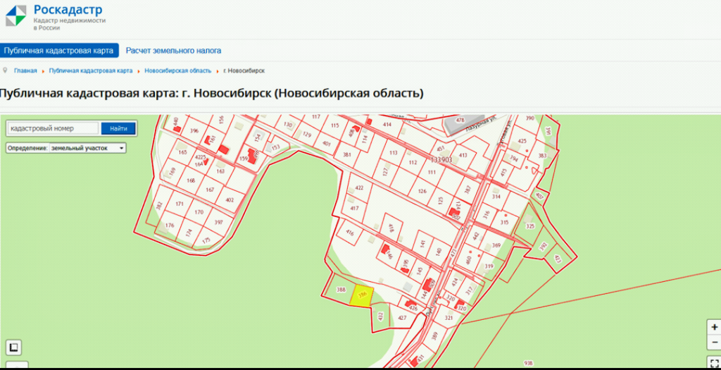 Кадастровая карта новосибирска и новосибирской области