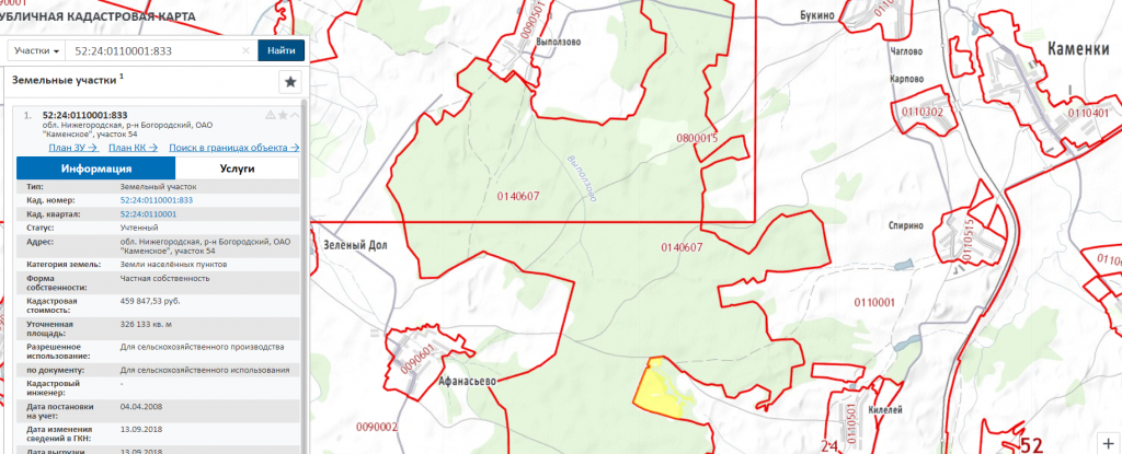 Кадастровая карта нижегородской области богородский район