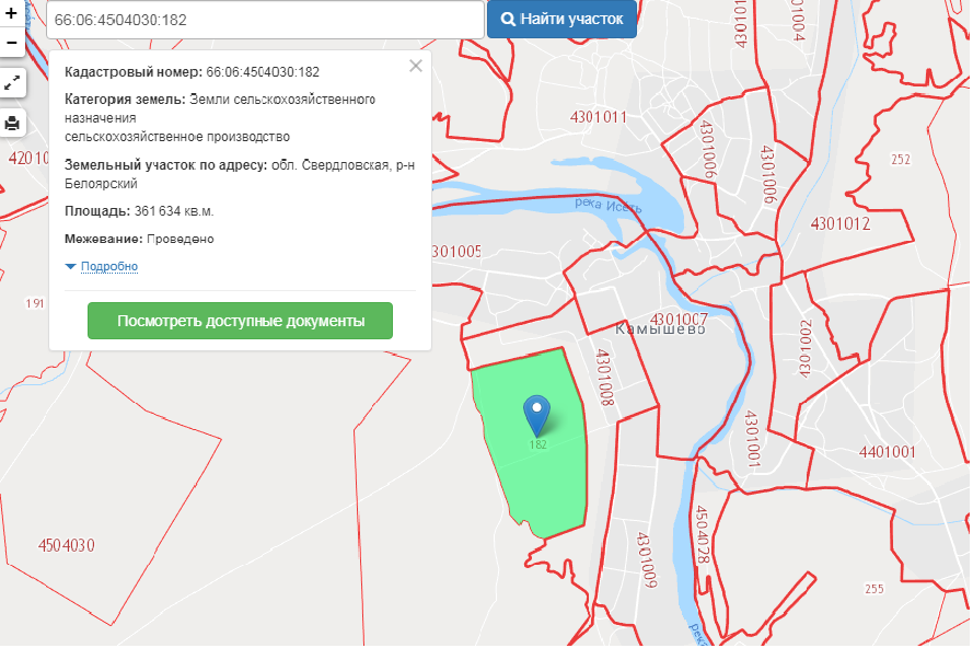 Кадастровая карта логиново белоярский район